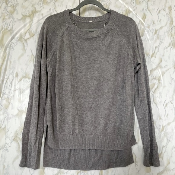 Lululemon 4 post Savasana pullover grey Boolux side slit sweater long sleeve - Picture 7 of 7